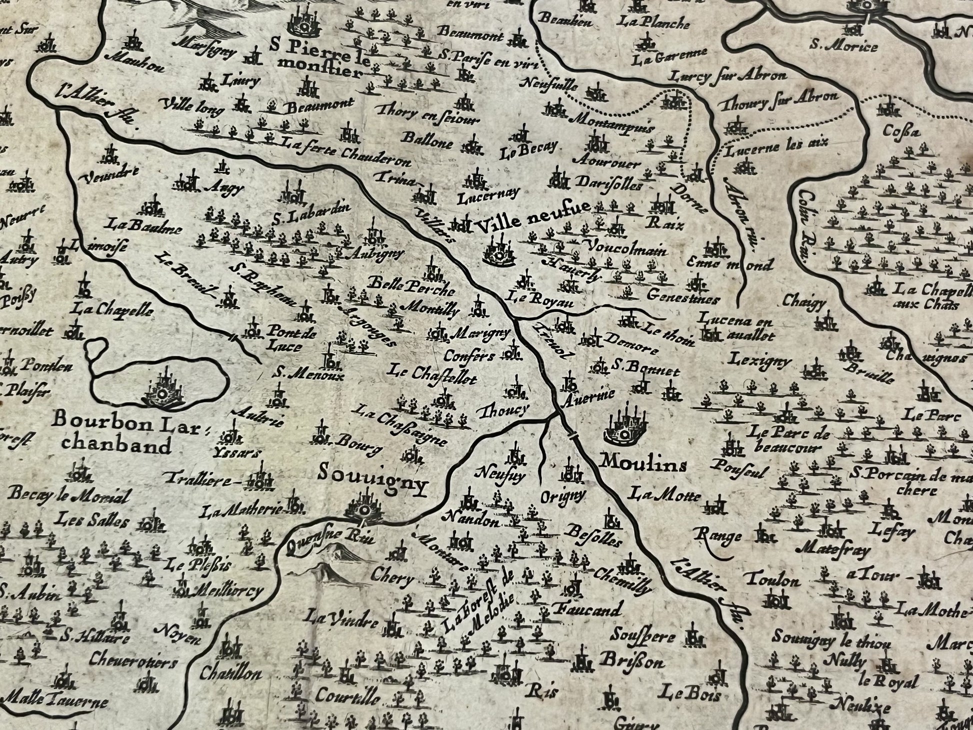 Carte ancienne Moulins Bourbonnais