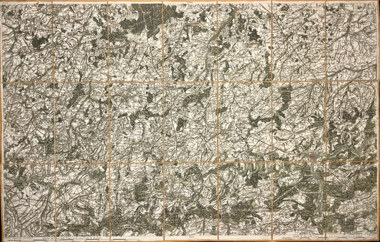 Carte ancienne Namur Nivelles Charleroi par Comte de Ferraris