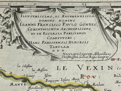 Carte ancienne Nicolas Sanson Ile-de-France