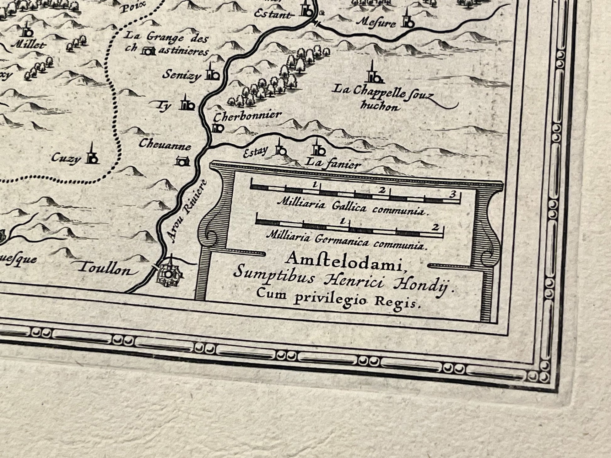 Carte ancienne Nievre par Hondius