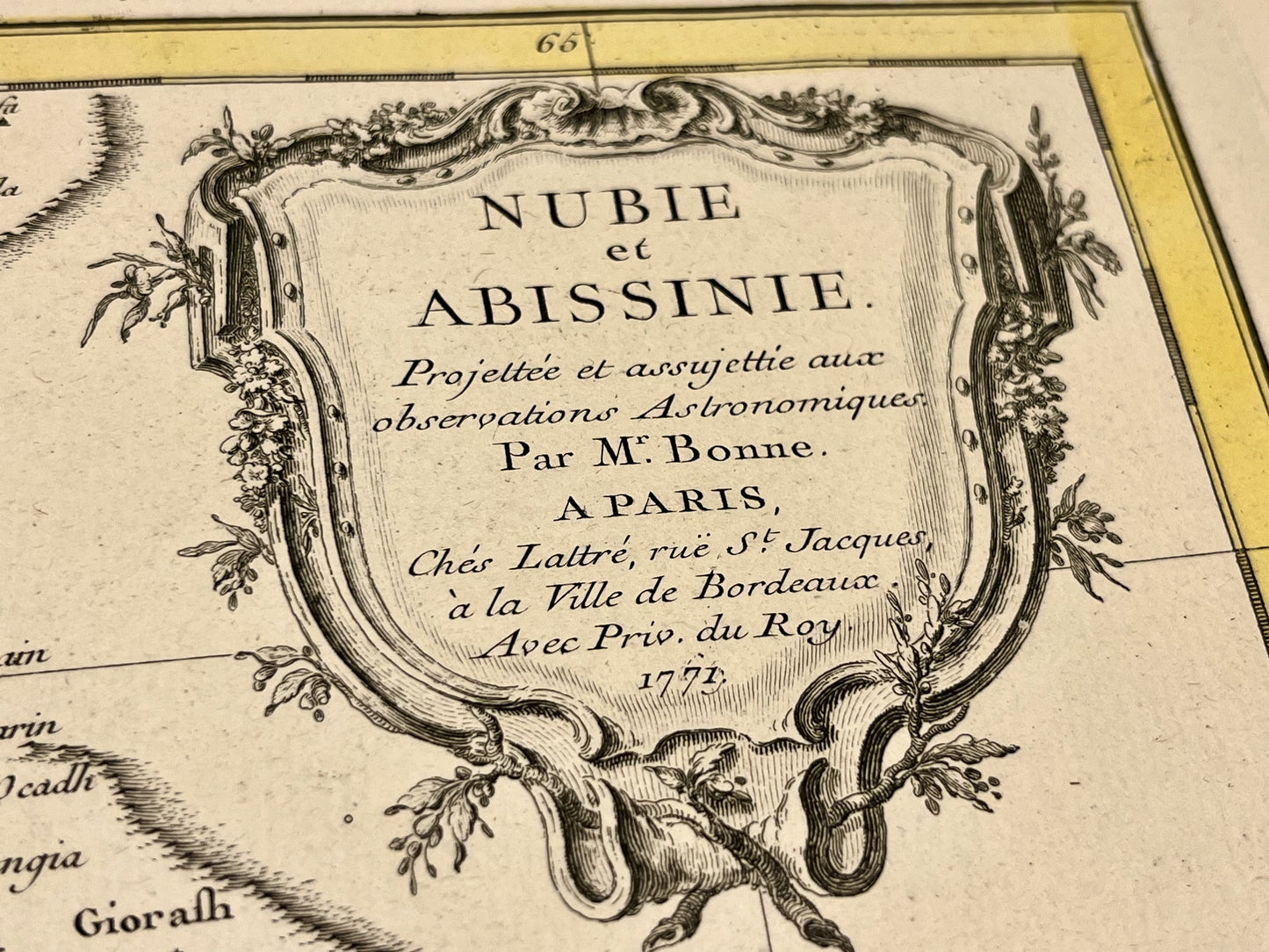 Carte ancienne Nubie Abyssinie par Rigobert Bonne