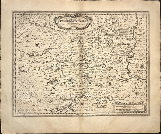 Carte ancienne Paderborn Allemagne