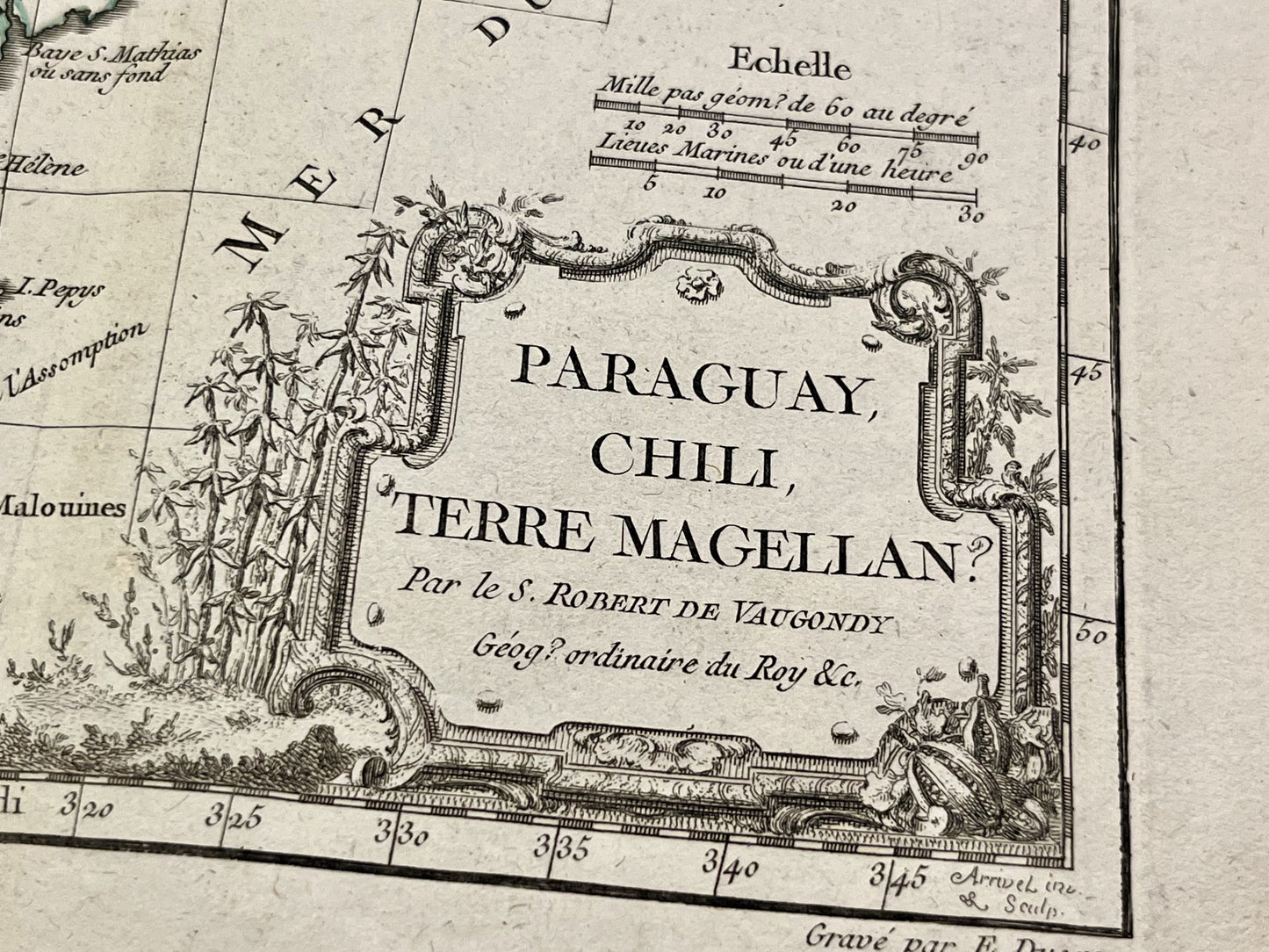 Carte ancienne Paraguay Chili Argentine