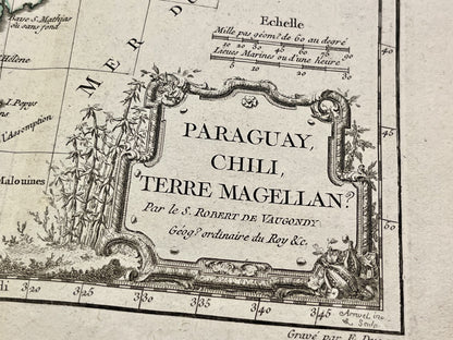 Carte ancienne Paraguay Chili Argentine