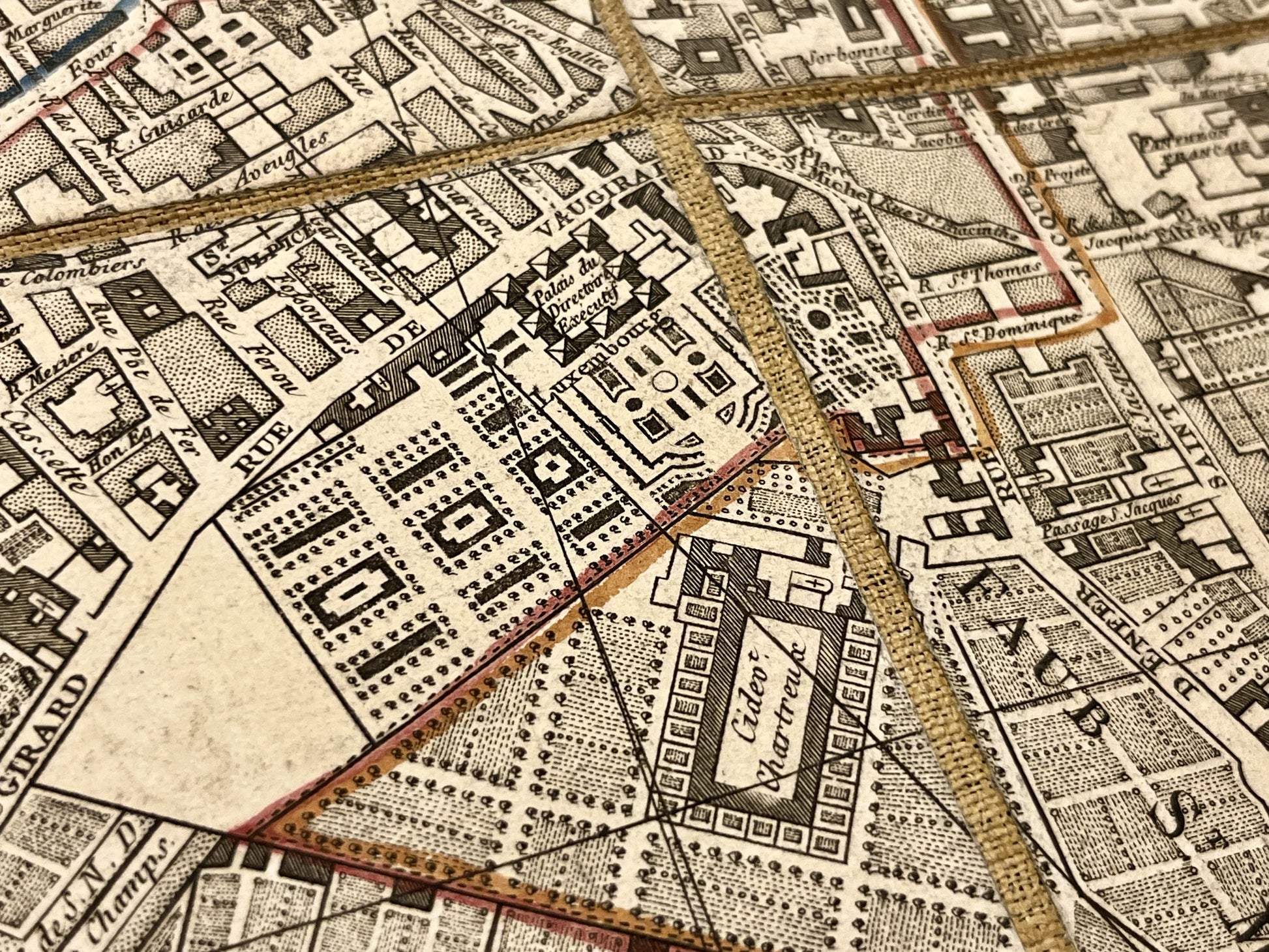 Carte ancienne Paris Palais Luxembourg