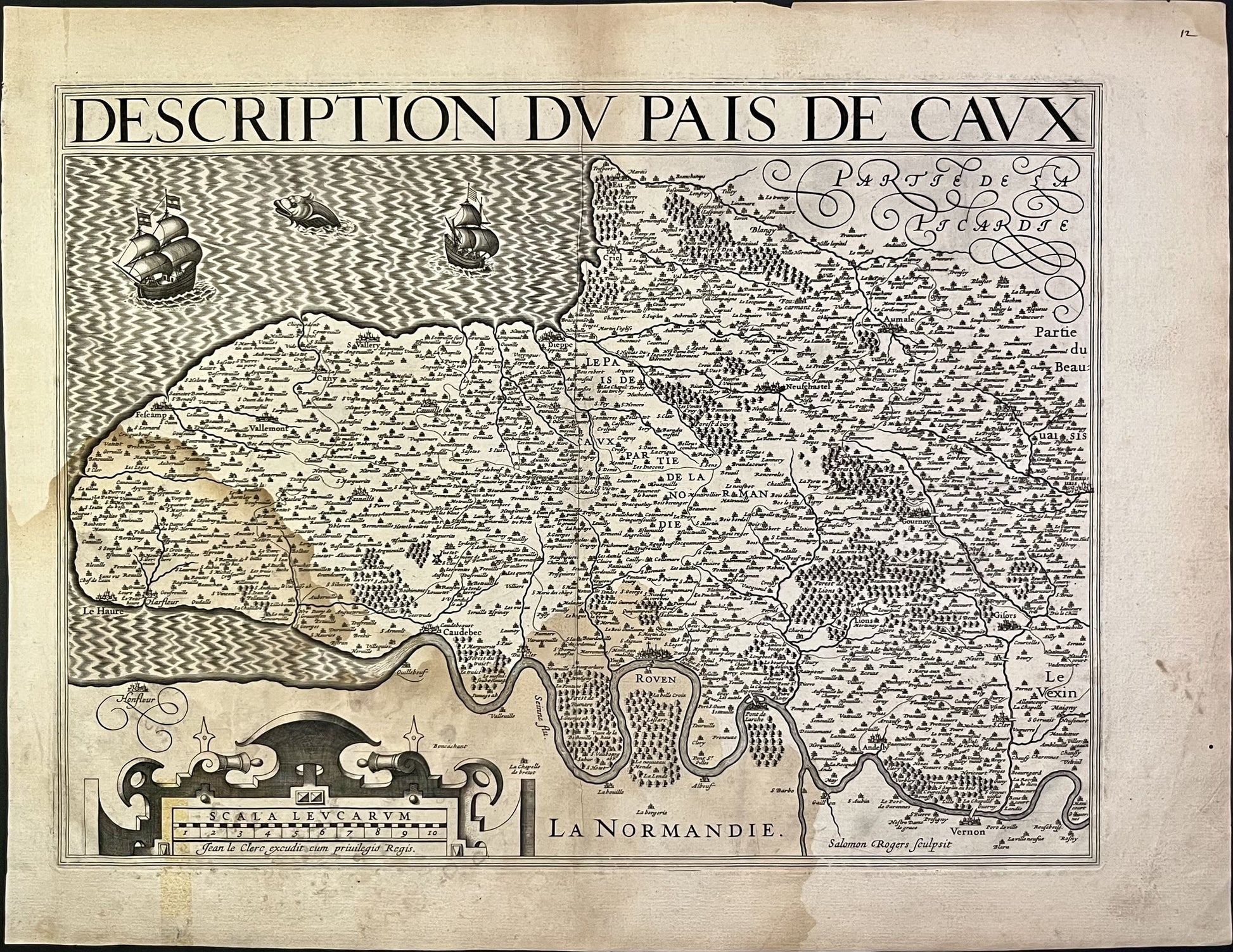 Carte ancienne Pays de Caux