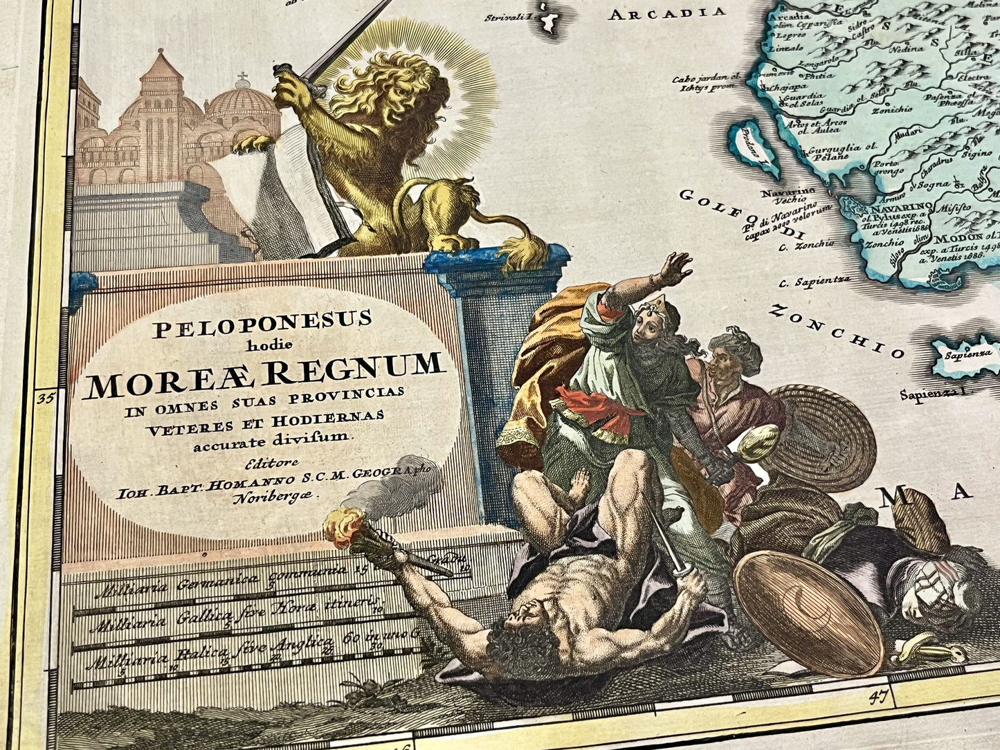 Carte ancienne Peloponnese par Homann