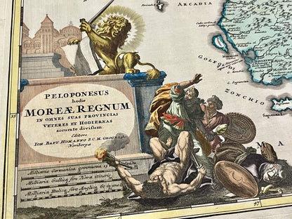 Carte ancienne Peloponnese par Homann