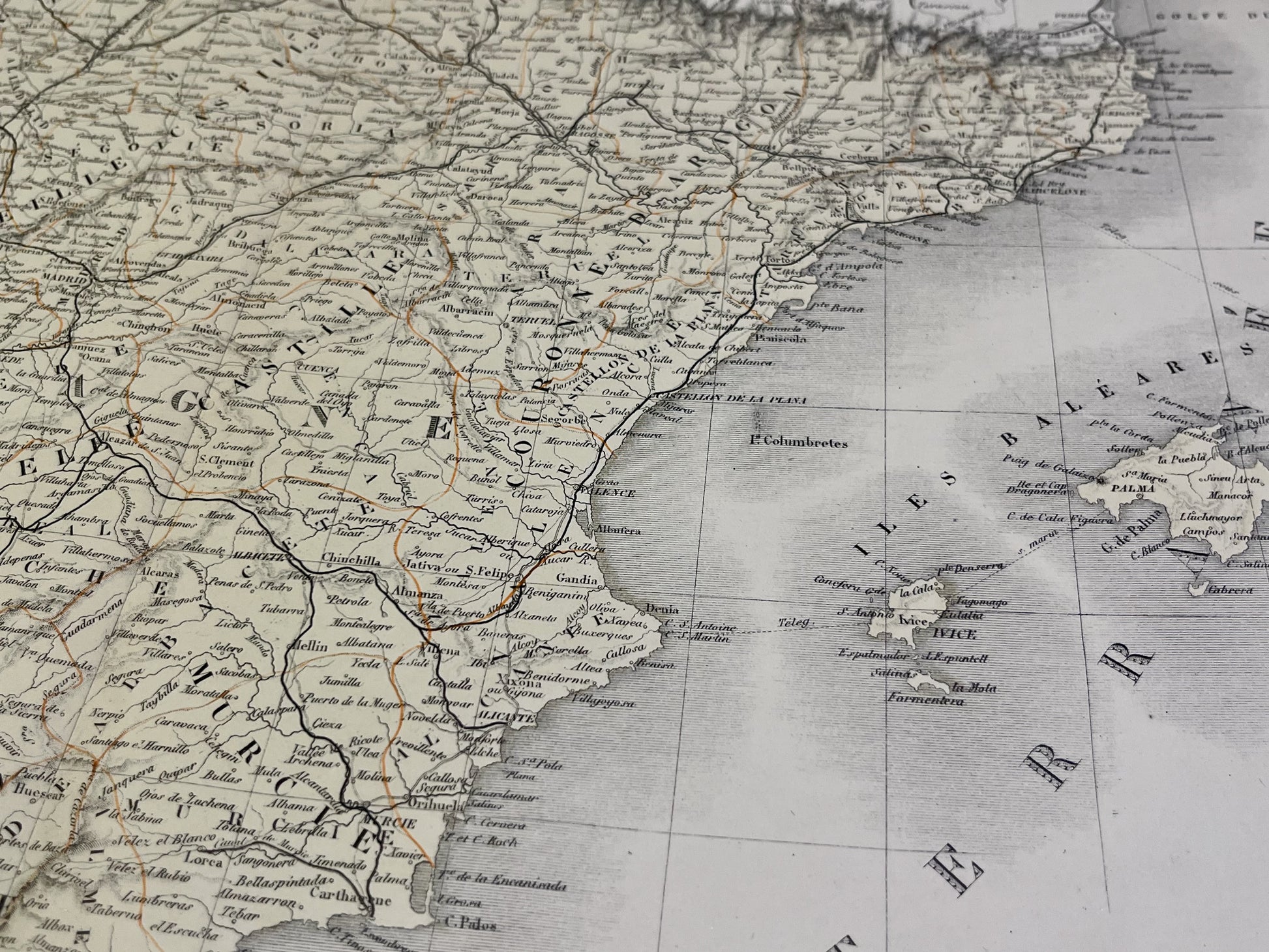 Carte ancienne Peninsule Iberique