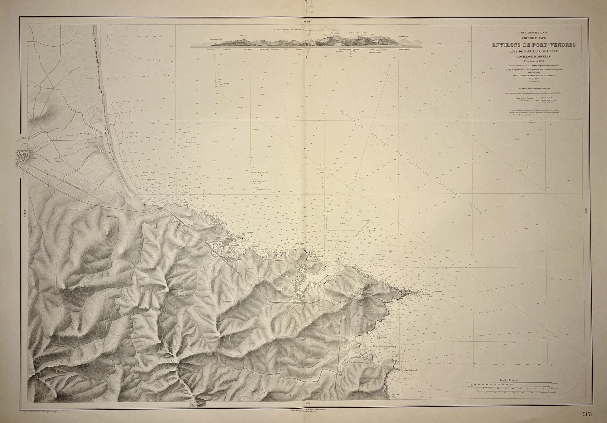 Carte ancienne Port-Vendres Pyrenees