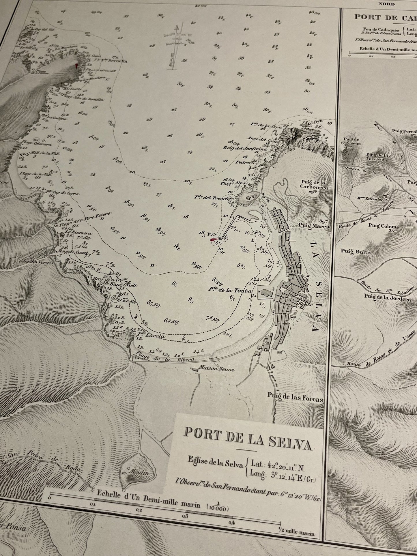 Carte ancienne Port Selva Espagne