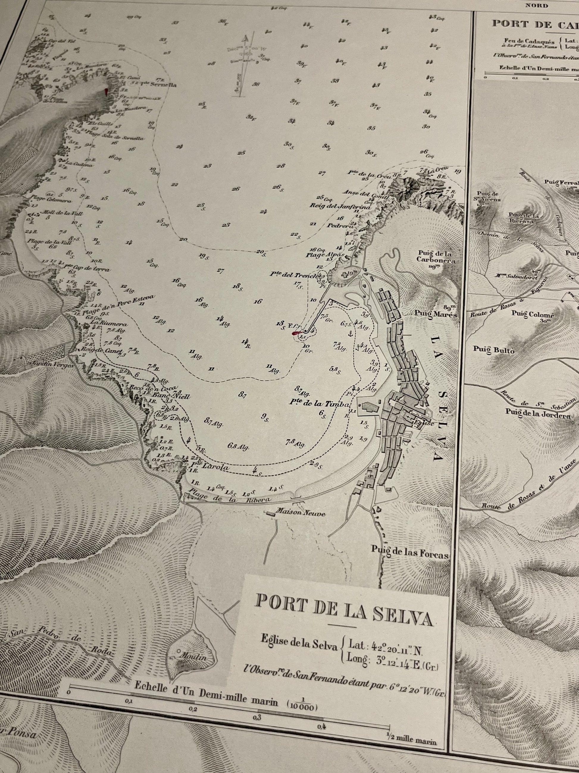 Carte ancienne Port Selva Espagne