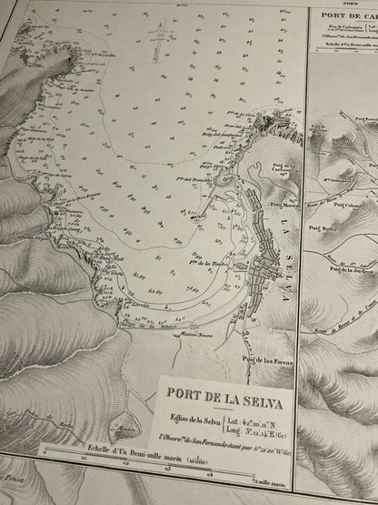 Carte ancienne Port Selva Espagne