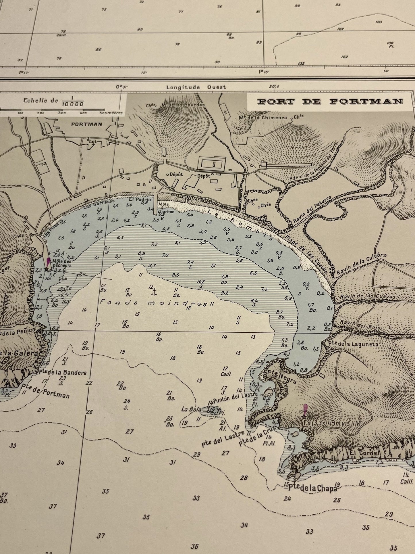 Carte ancienne Port de Portman Espagne