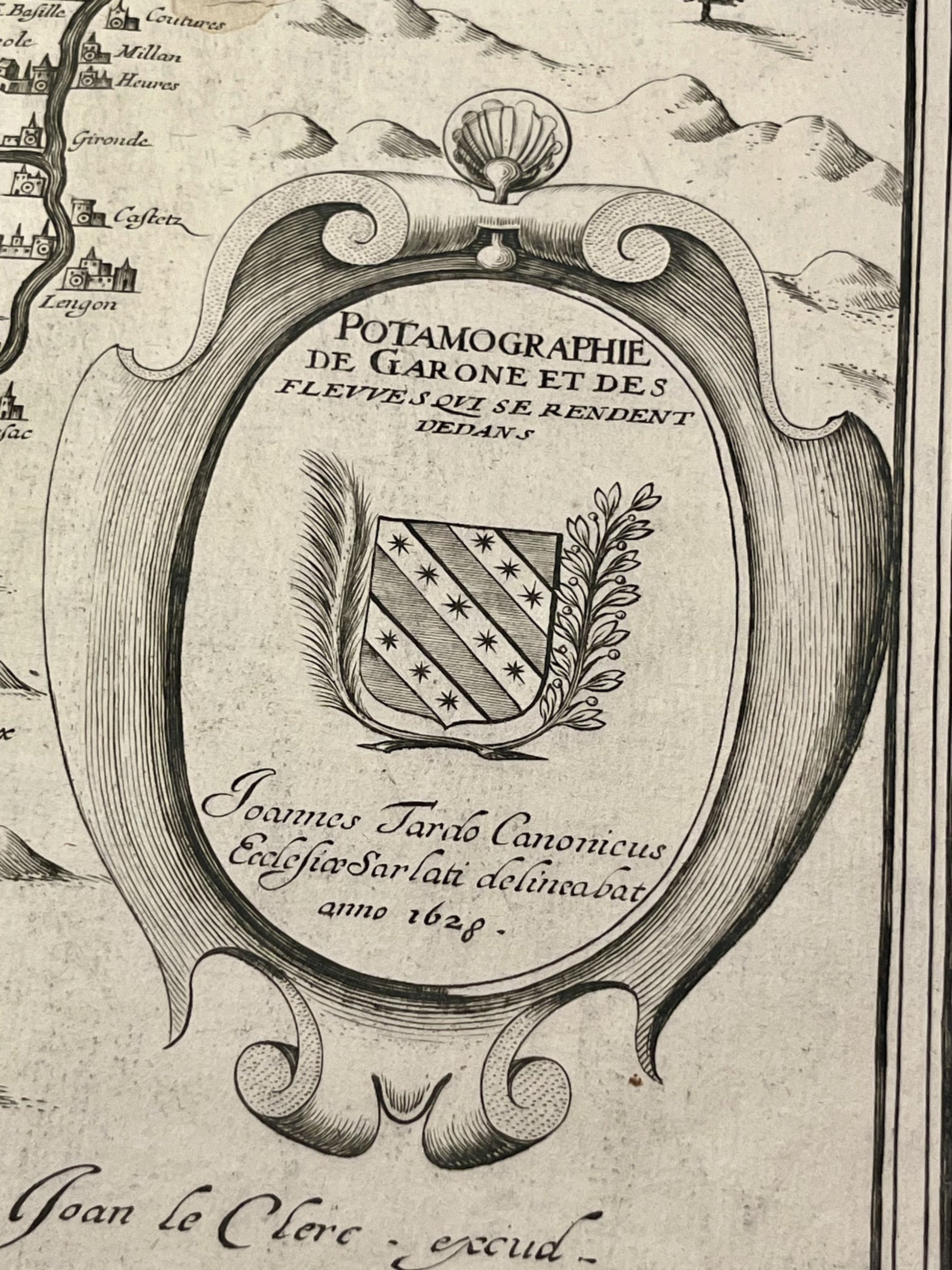 Carte ancienne Potamographie Garonne Dordogne