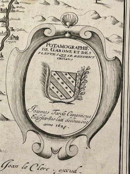 Carte ancienne Potamographie Garonne Dordogne