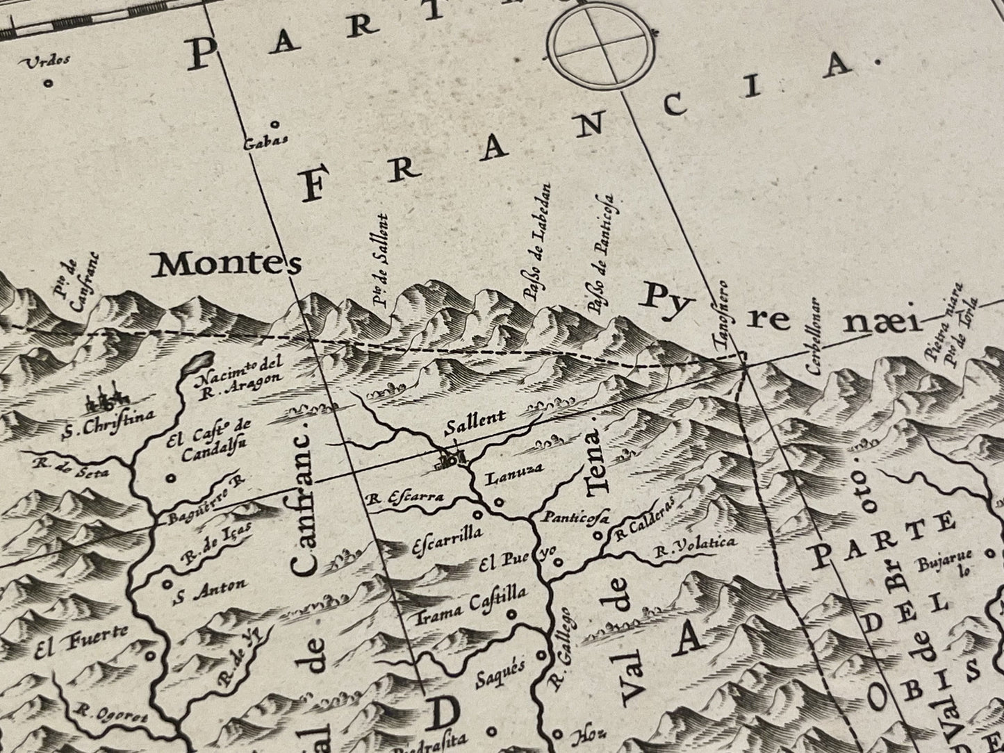 Carte ancienne Pyrenees Espagnols