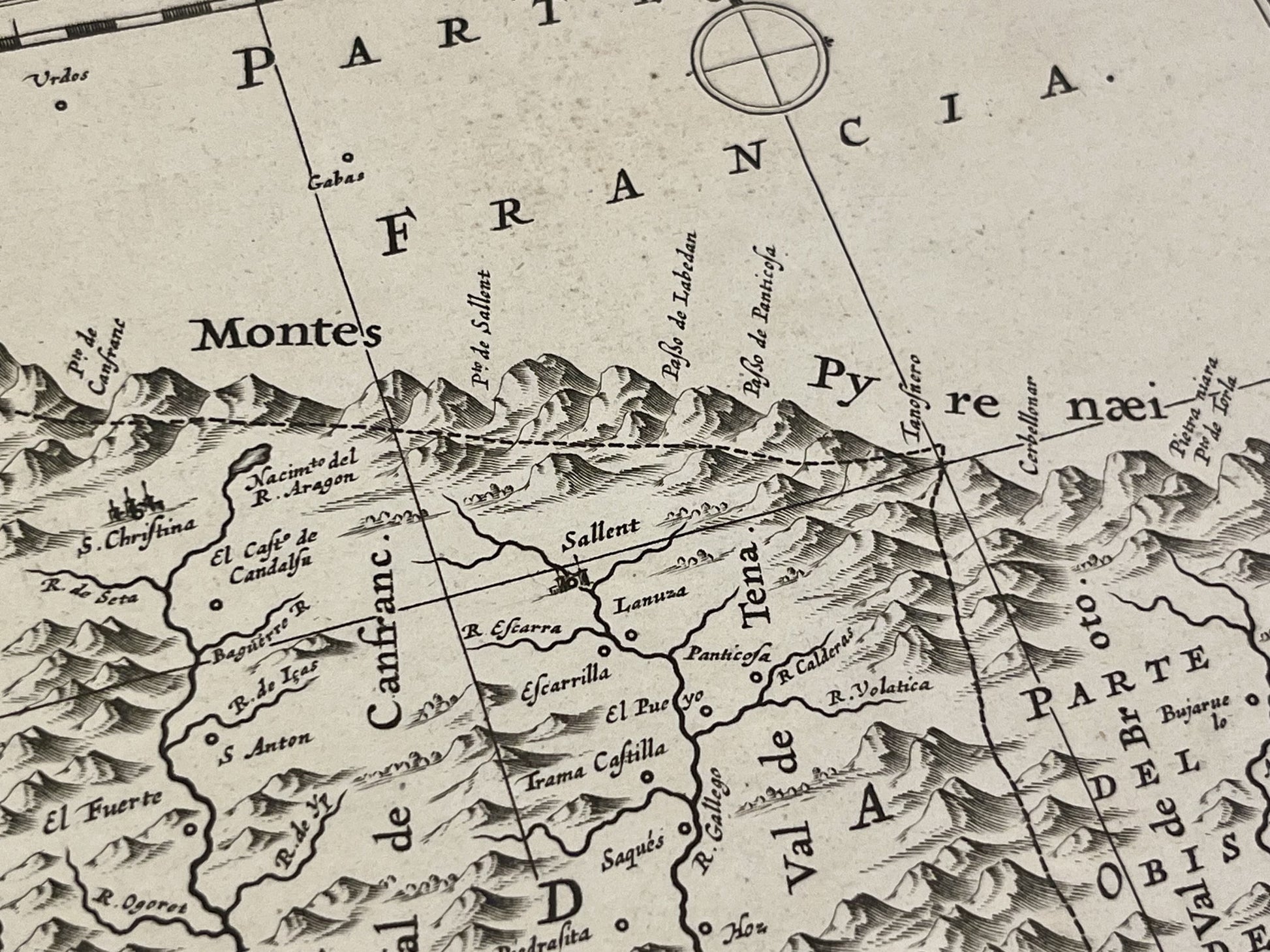 Carte ancienne Pyrenees Espagnols