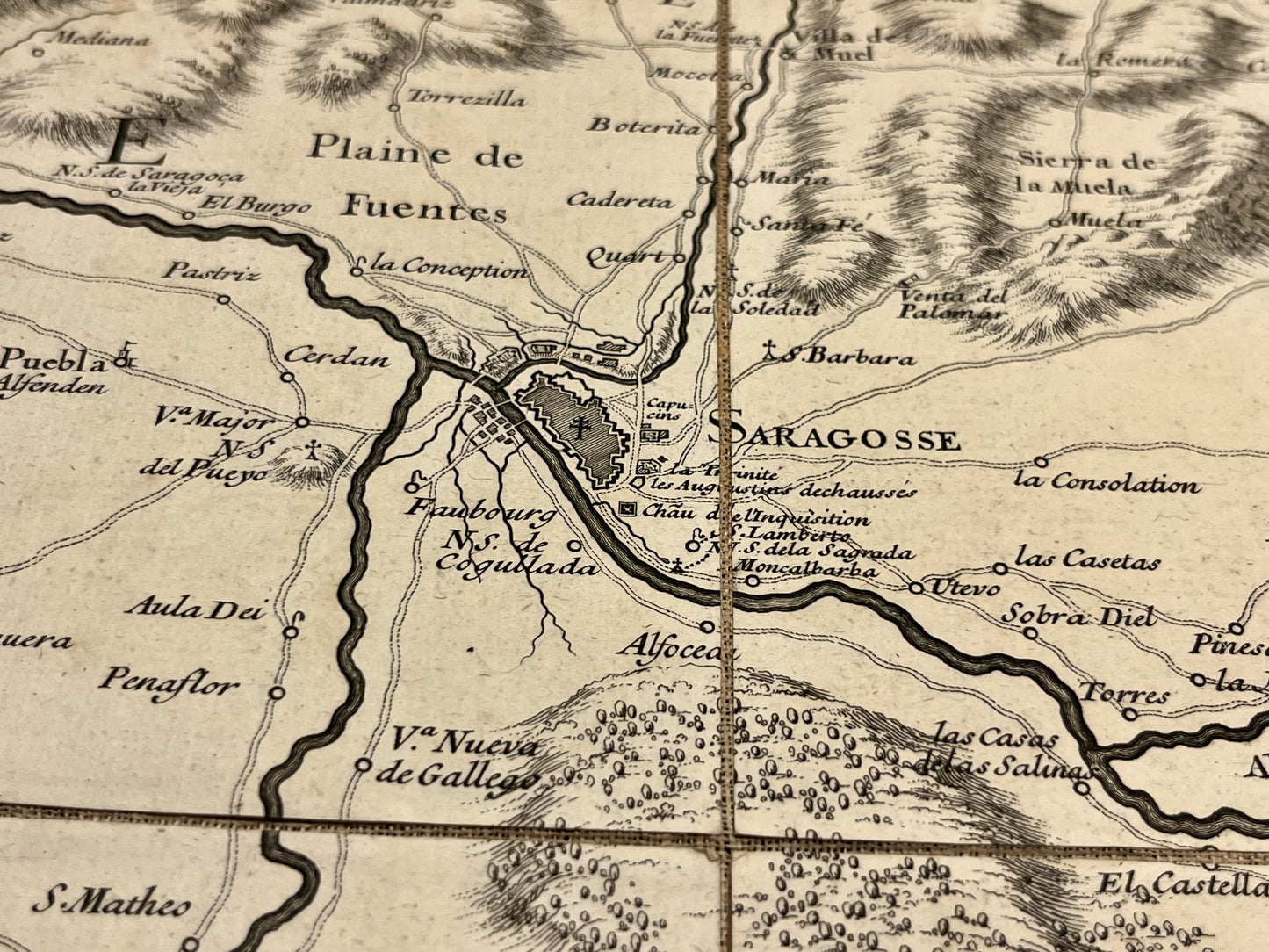 Carte ancienne Pyrenees espagnols par Roussel