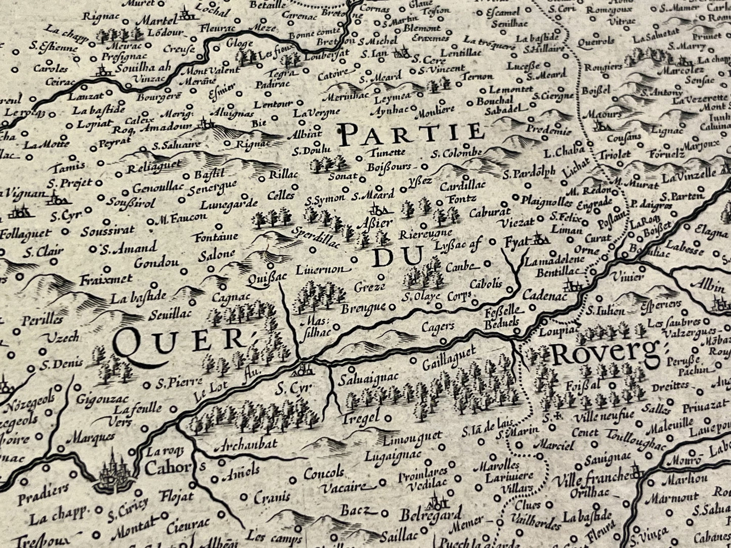 Carte ancienne Quercy et Rouergue