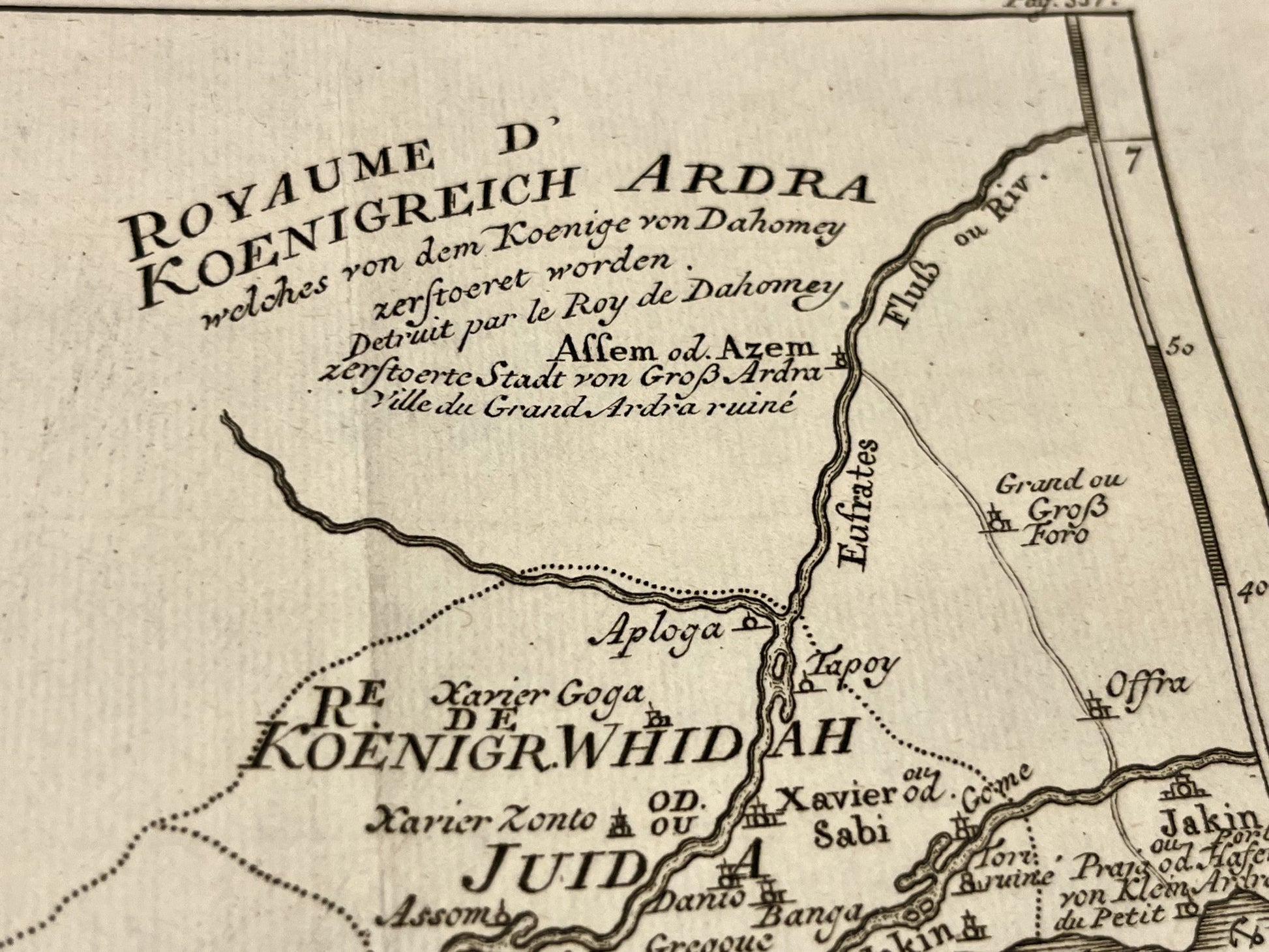 Carte ancienne Royame Ardra Benin