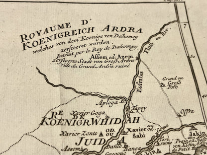 Carte ancienne Royame Ardra Benin