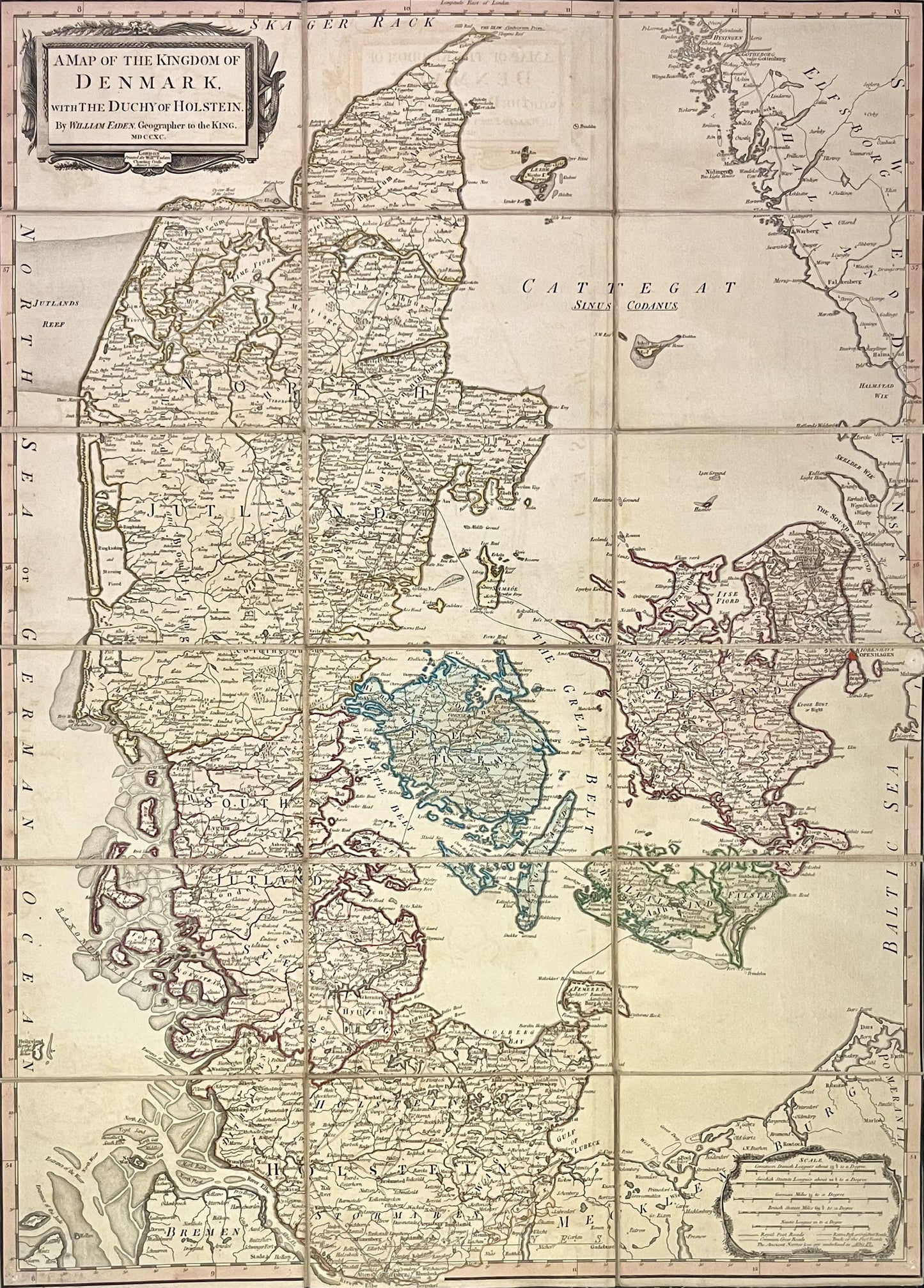 Carte ancienne Royaume du Danemark