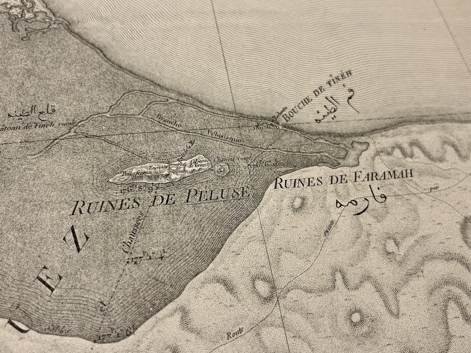 Carte ancienne Ruines de Peluse