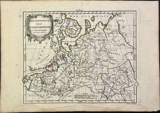 Carte ancienne Russie europeenne septentrionale