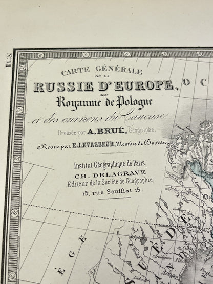 Carte ancienne Russie par Brue