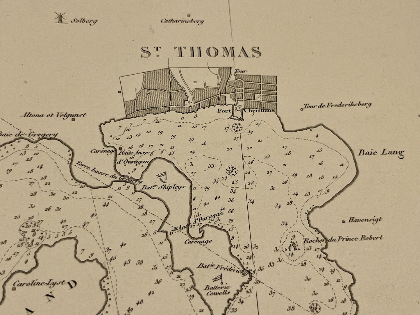Carte ancienne Saint-Thomas Iles Vierges