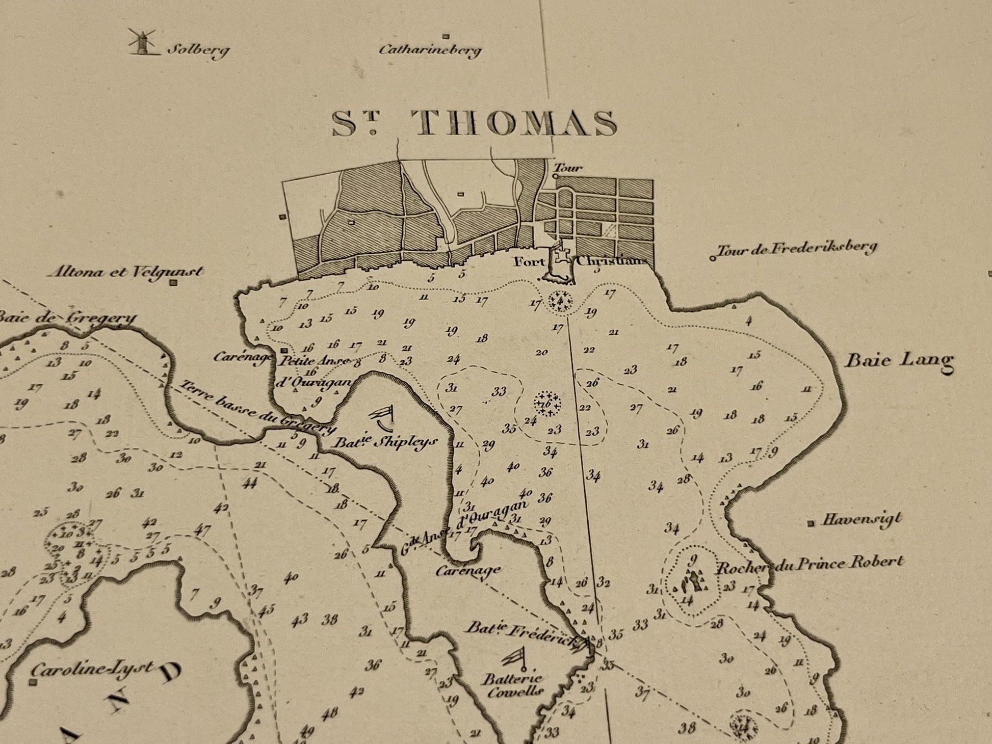Carte ancienne Saint-Thomas Iles Vierges