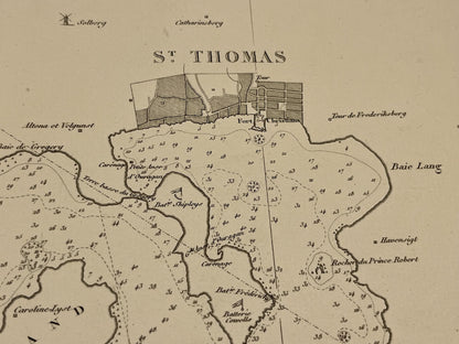 Carte ancienne Saint-Thomas Iles Vierges