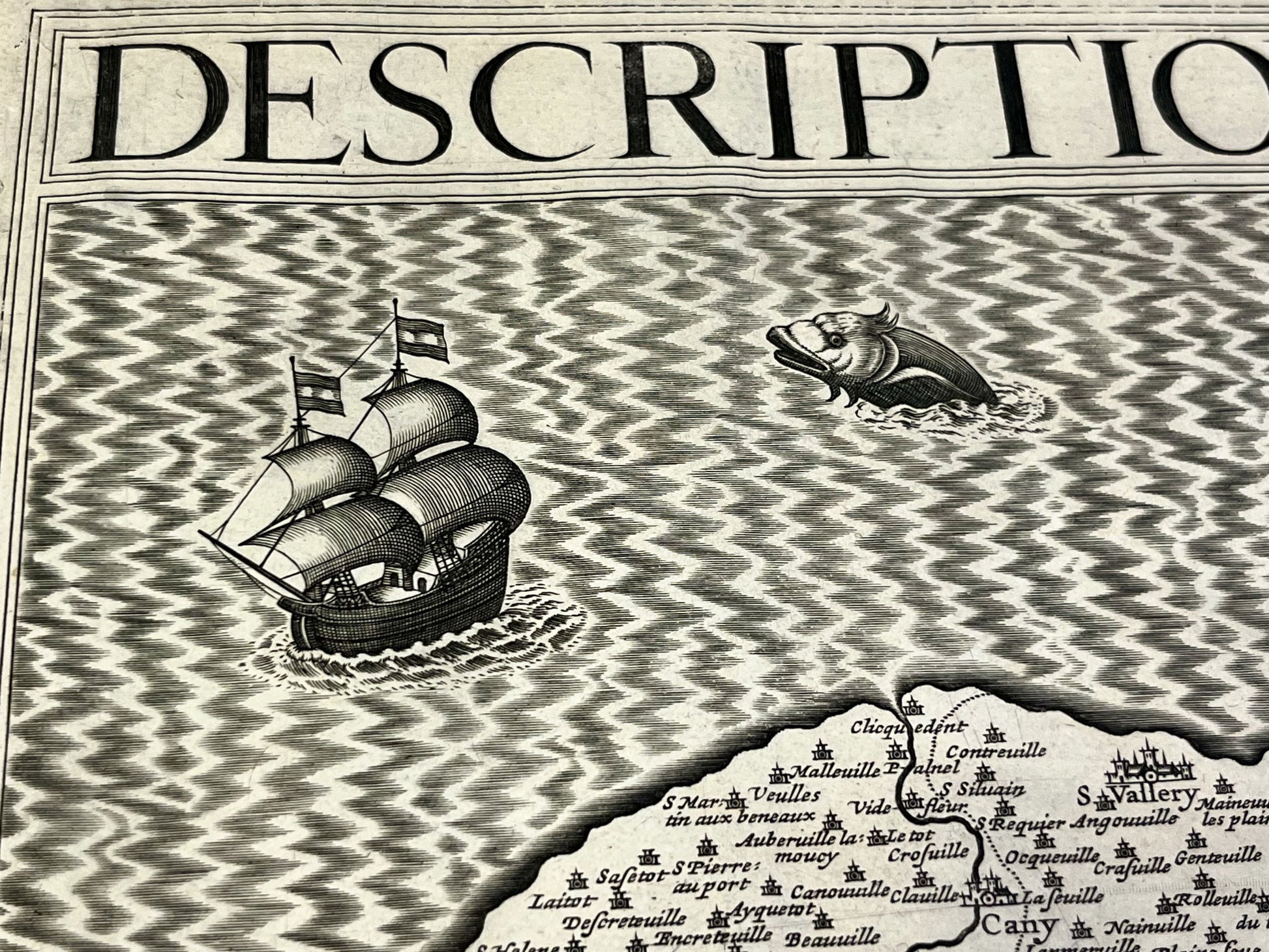 Carte ancienne Saint-Valery en Caux