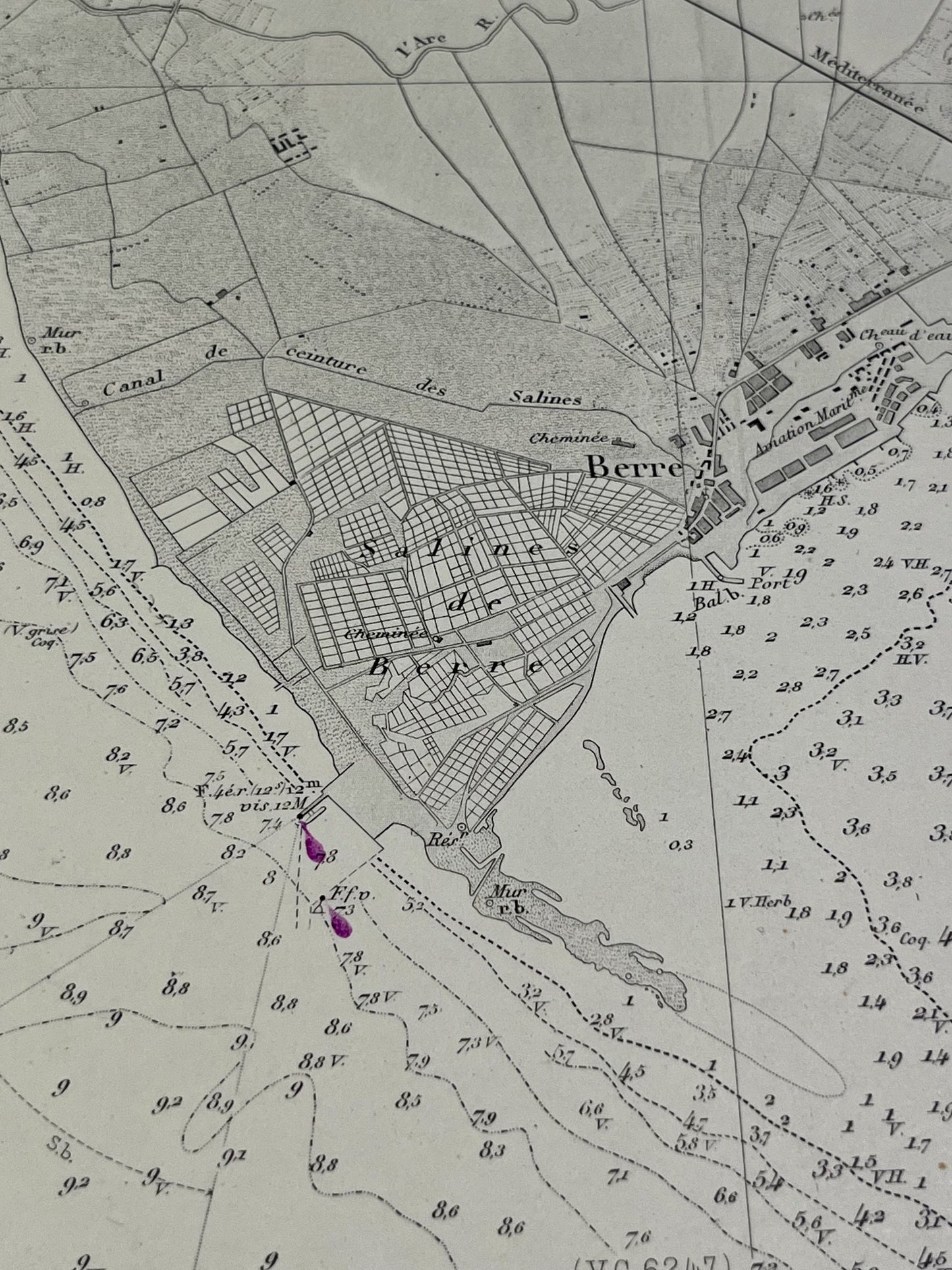 Carte ancienne Salines de Berre