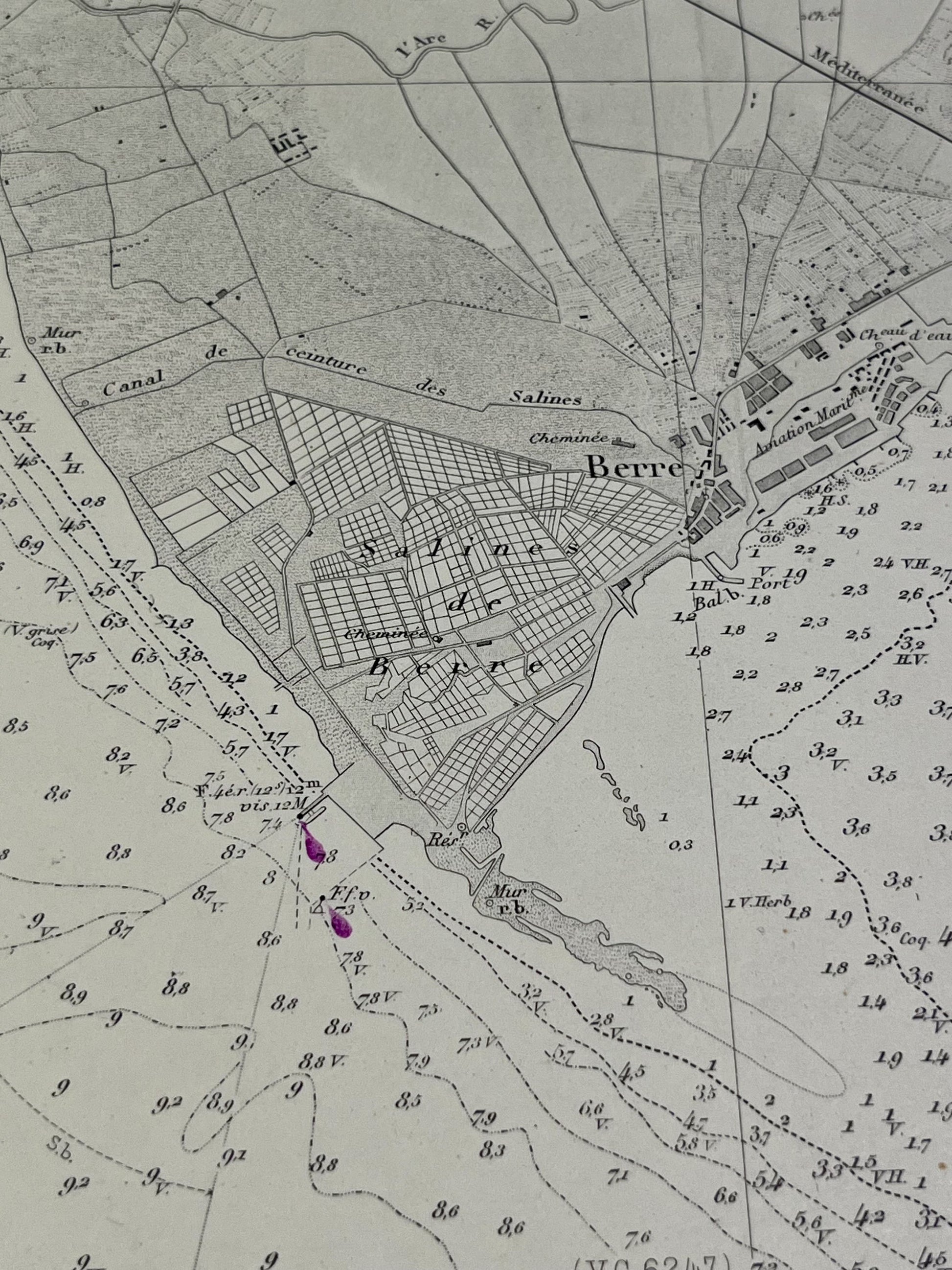 Carte ancienne Salines de Berre