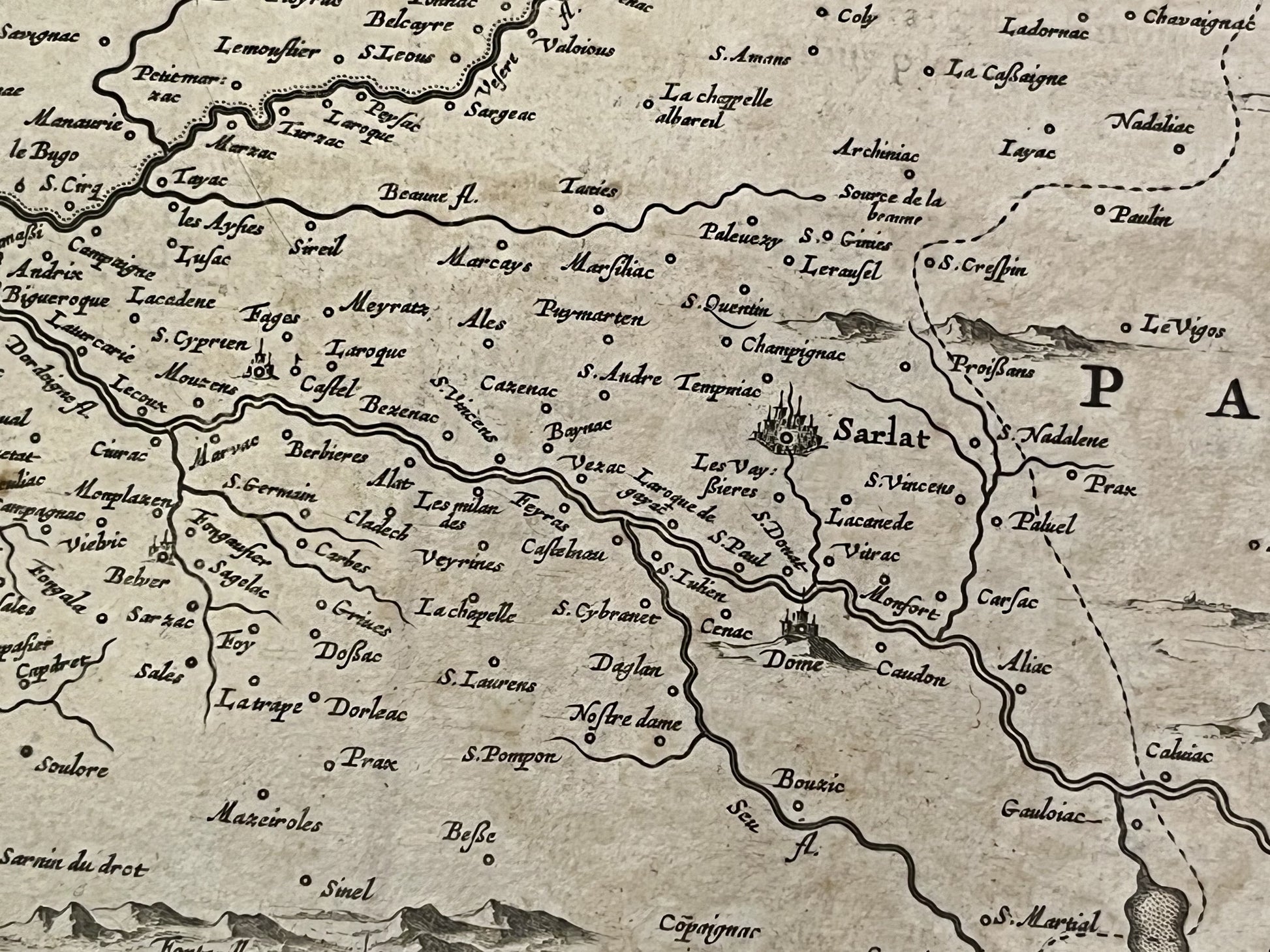 Carte ancienne Sarlat Dordogne