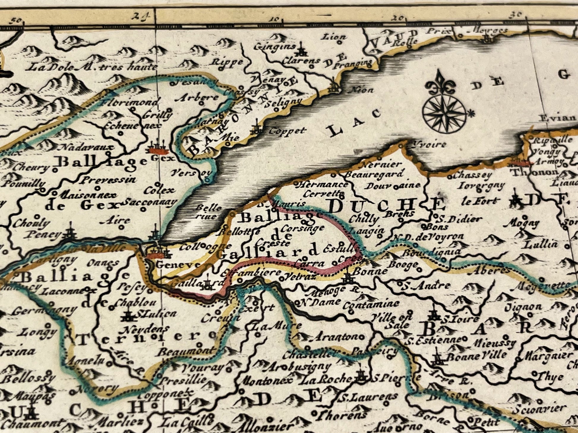 Carte ancienne Savoie geneve