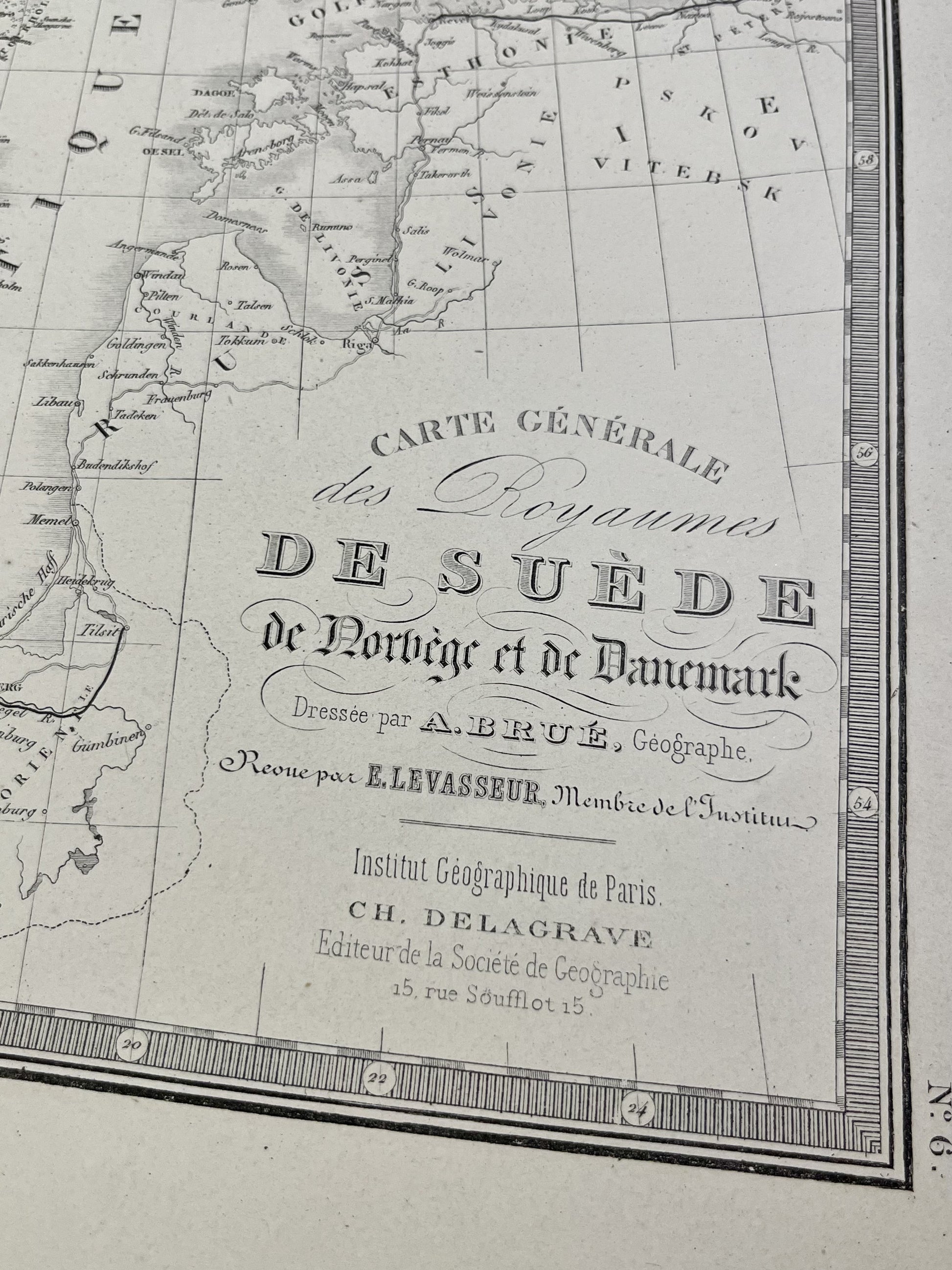 Carte ancienne Scandinavie par Brue