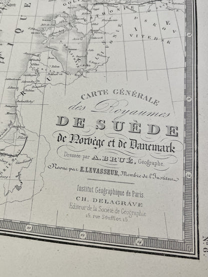 Carte ancienne Scandinavie par Brue