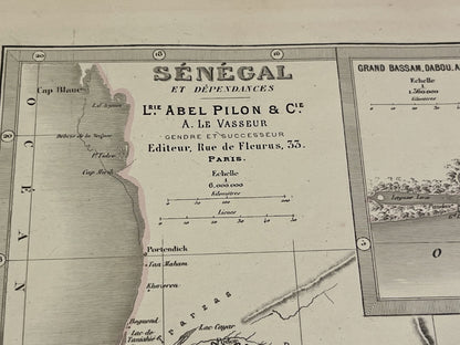 Carte ancienne Senegal par Abel Pilon
