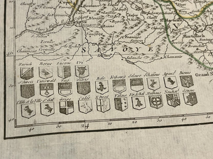 Carte ancienne Suisse avec blasons