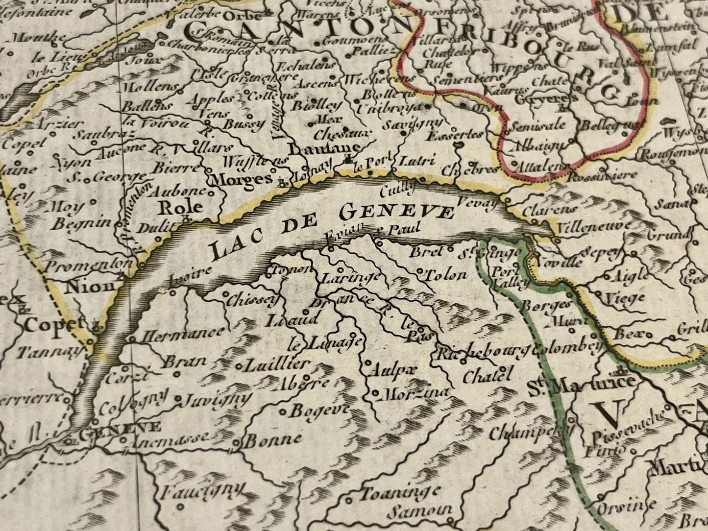 Carte ancienne Suisse et Lac de Geneve