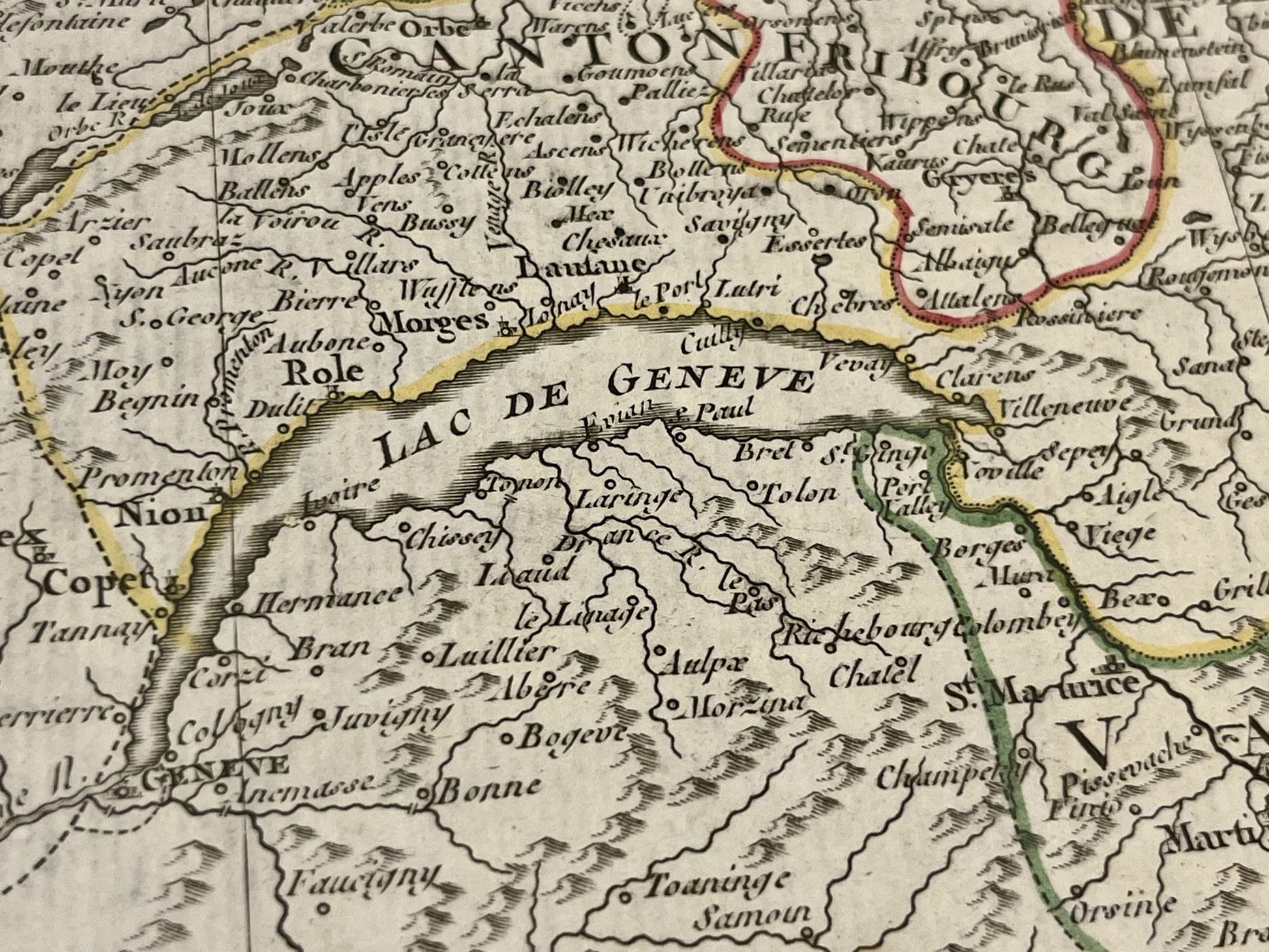 Carte ancienne Suisse et Lac de Geneve