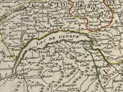 Carte ancienne Suisse et Lac de Geneve