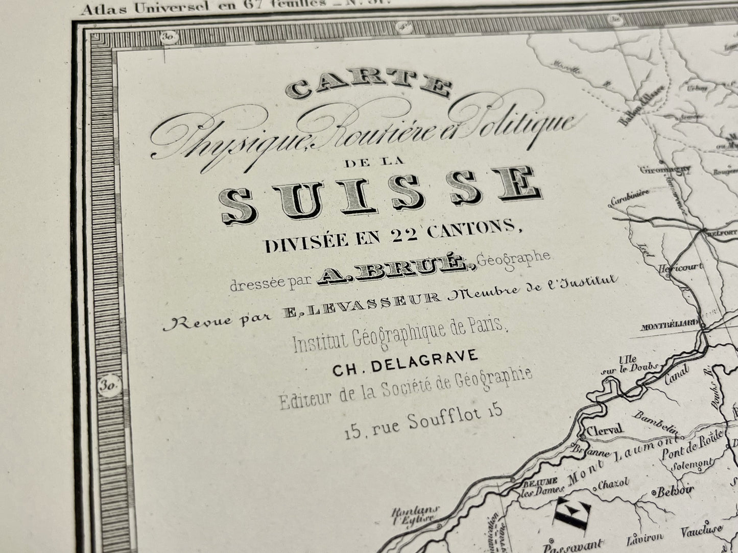 Carte ancienne Suisse par Brue