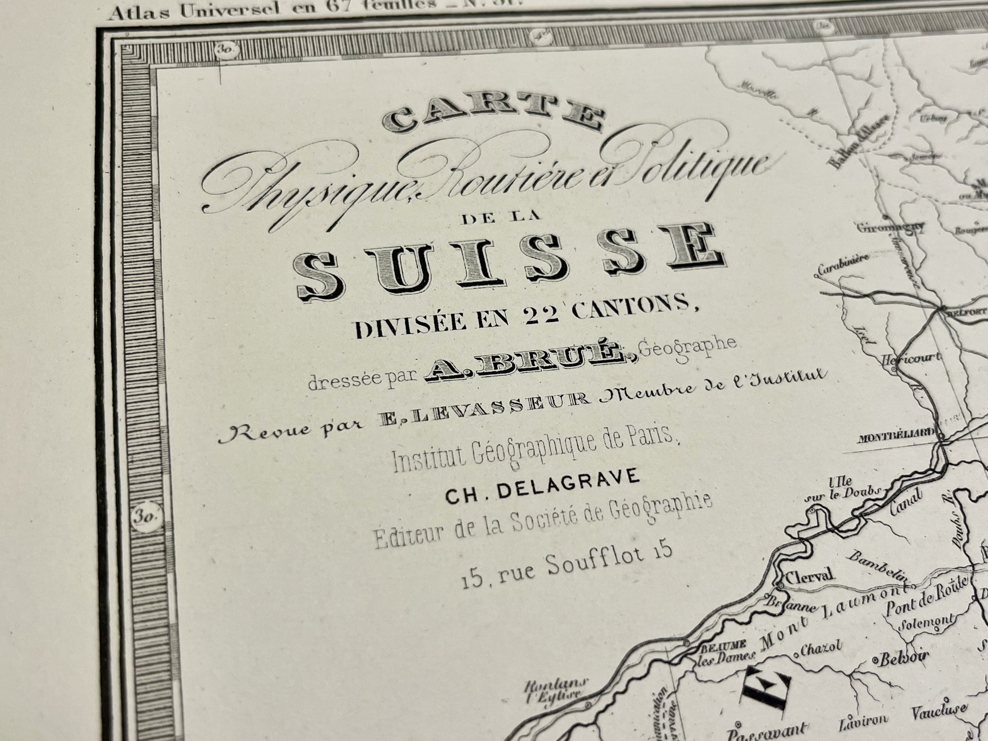 Carte ancienne Suisse par Brue