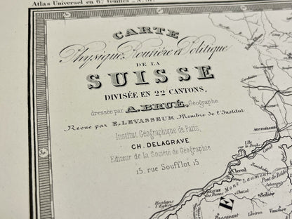 Carte ancienne Suisse par Brue