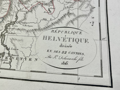 Carte ancienne Suisse par Delamarche