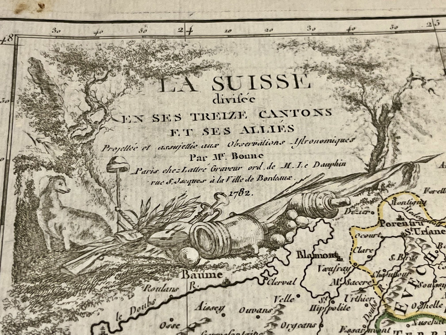 Carte ancienne Suisse par Rigobert Bonne